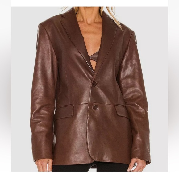 LaMarque Felina Oversized Leather Blazer in Size Small but fits like a Large - Picture 5 of 6